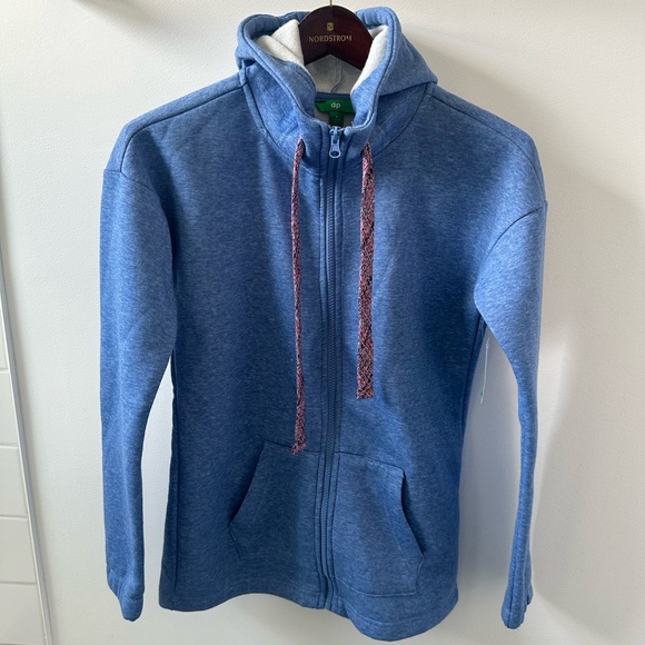 dip Tops - NWT Dip Blue Hooded Zip Up Sweatshirt Small